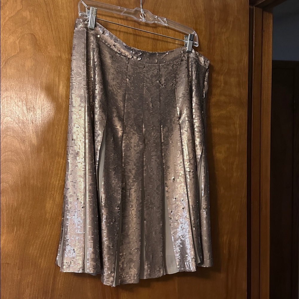 BCBGMaxAzria Beige Satin Skirt